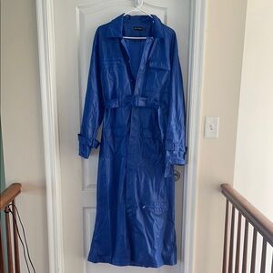 PrettyLittleThing Blue Trench Coat